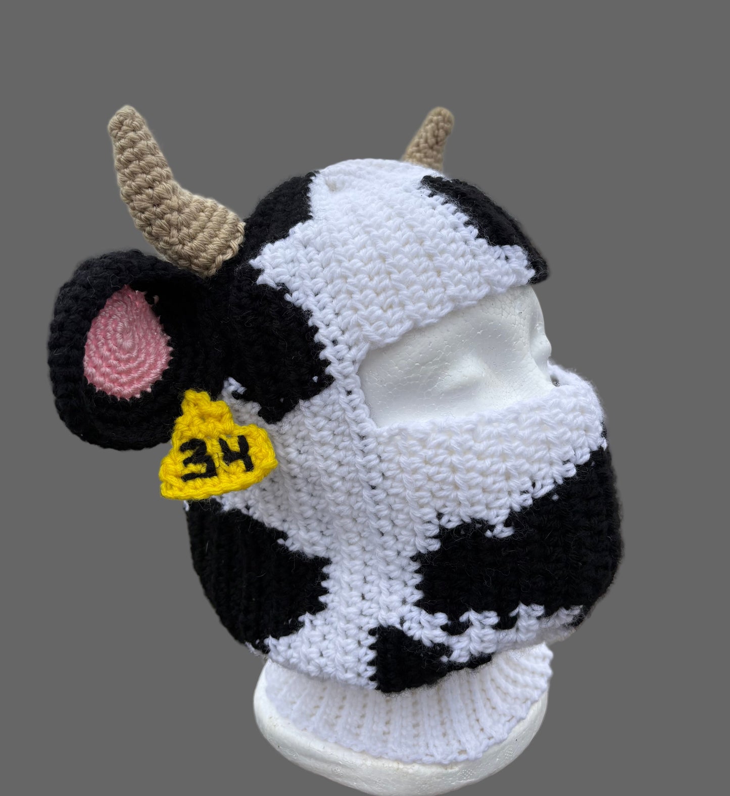Adult small cow balaclava