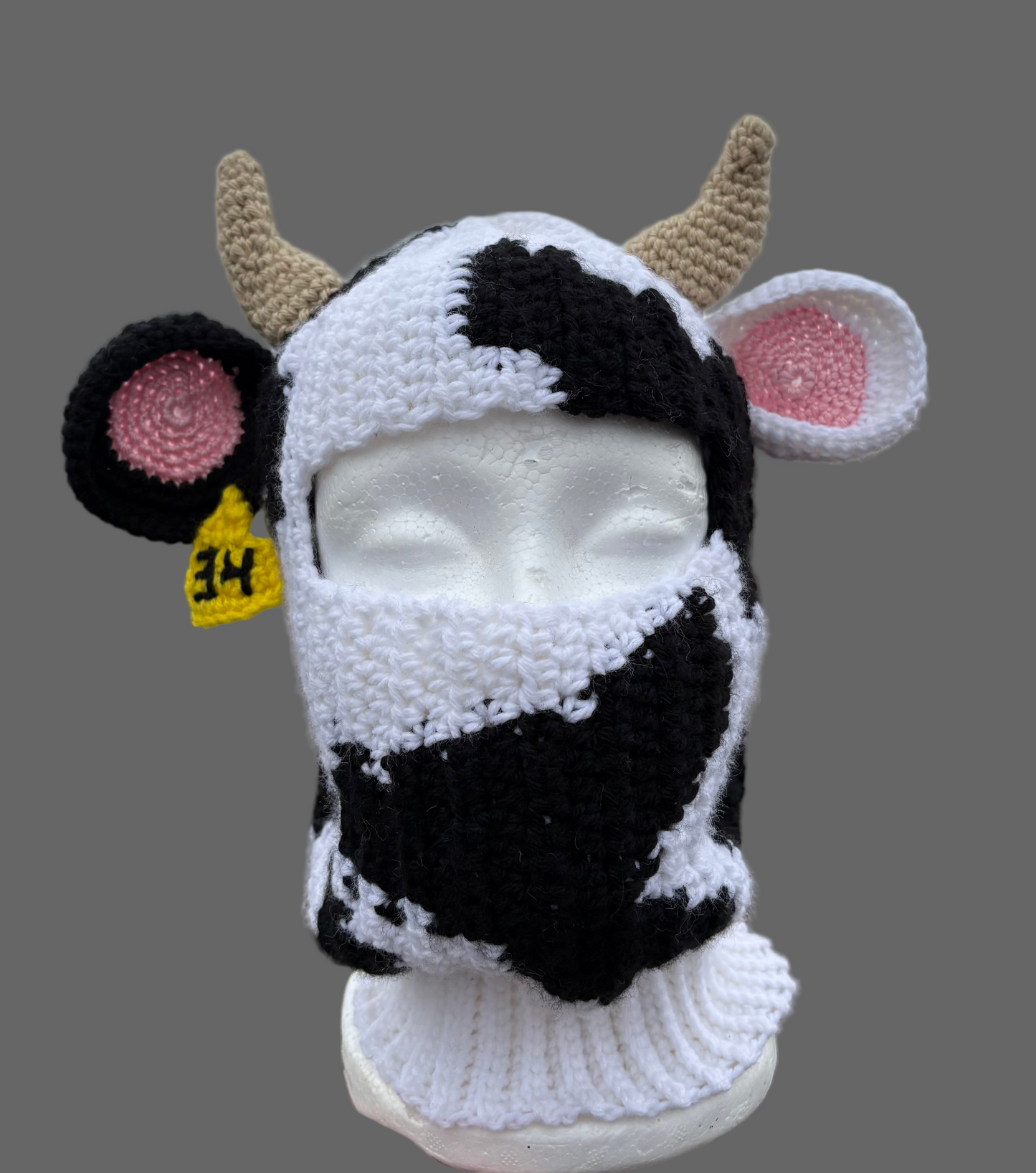Adult small cow balaclava