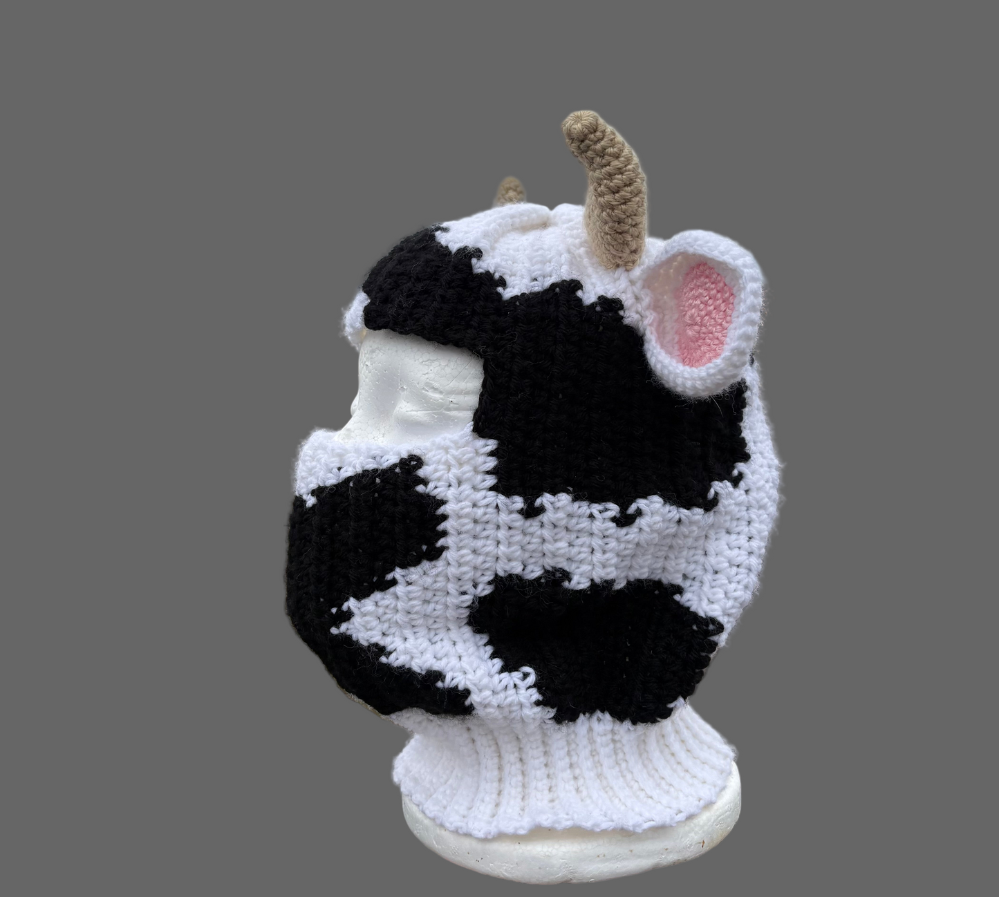 Adult small cow balaclava