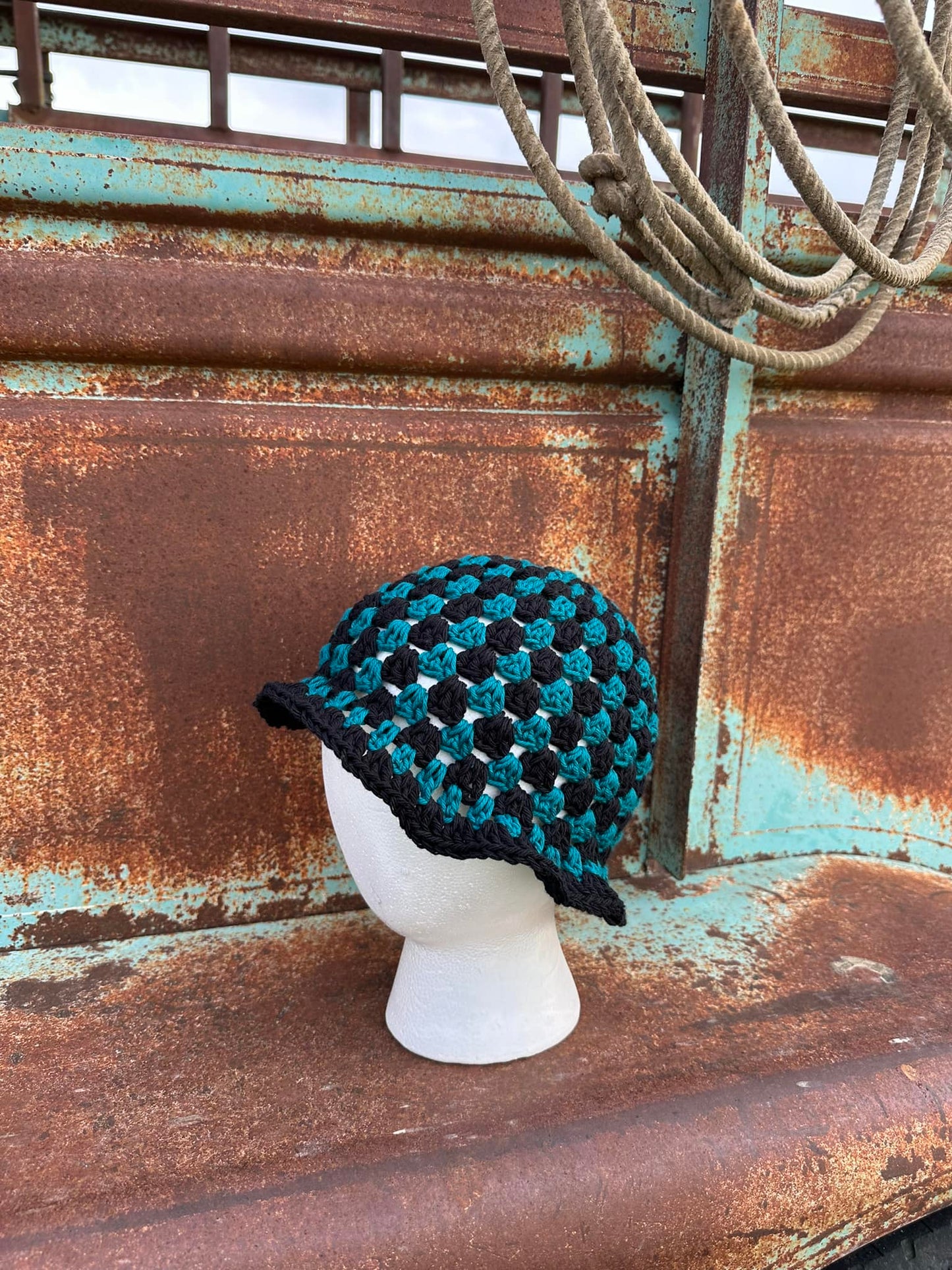 Black & Teal bucket hat