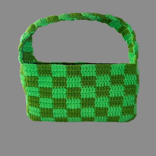 Small checker print purse